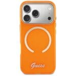 Guess IML Script Metal MagSafe Orange Kryt iPhone 17 Pro