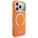 Guess IML Script Metal MagSafe Orange Kryt iPhone 17 Pro