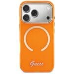 Guess IML Script Metal MagSafe Orange Kryt iPhone 17 Pro Max