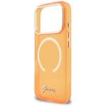 Guess IML Script Metal MagSafe Orange Kryt iPhone 17 Pro Max