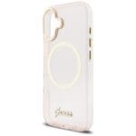 Guess IML Script Metal MagSafe Pink Kryt iPhone 17