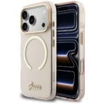 Guess IML Script Metal MagSafe Pink Kryt iPhone 17 Pro