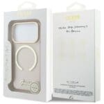 Guess IML Script Metal MagSafe Pink Kryt iPhone 17 Pro Max