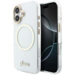 Guess IML Script Metal MagSafe Transparent Kryt iPhone 17