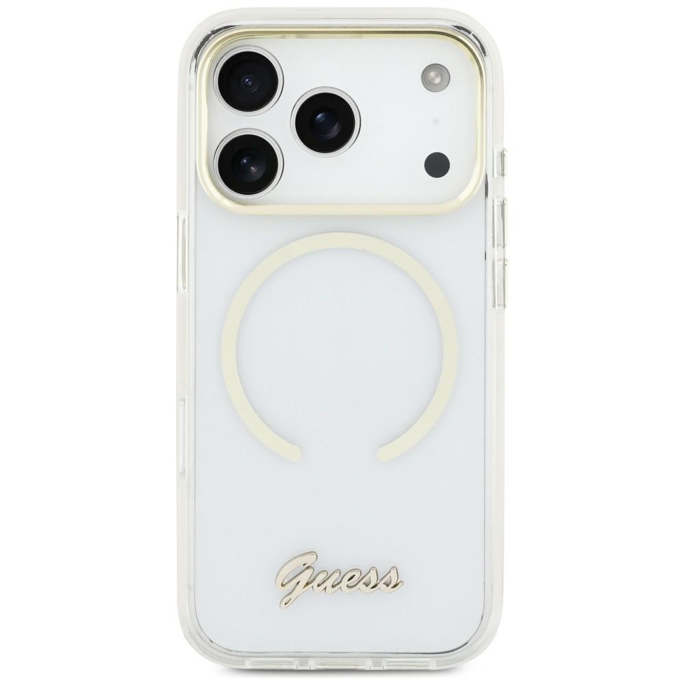 Guess IML Script Metal MagSafe Transparent Kryt iPhone 17 Air