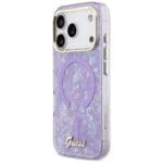 Guess IML Shell Script Metal MagSafe Purple Kryt iPhone 17 Pro Max