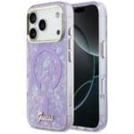 Guess IML Shell Script Metal MagSafe Purple Kryt iPhone 17 Pro Max