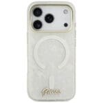Guess IML Shell Script Metal MagSafe White Kryt iPhone 17 Pro Max