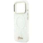 Guess IML Shell Script Metal MagSafe White Kryt iPhone 17 Pro Max