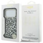 Guess Leopard Glitter MagSafe Black Kryt iPhone 17 Pro