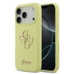 Guess Liquid Silicone 4G Metal Logo Yellow Kryt iPhone 17 Pro
