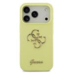 Guess Liquid Silicone 4G Metal Logo Yellow Kryt iPhone 17 Pro