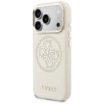 Guess Perforated 4G MagSafe Beige Kryt iPhone 17 Pro