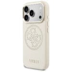 Guess Perforated 4G MagSafe Beige Kryt iPhone 17 Pro Max