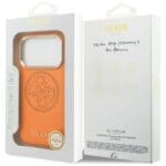 Guess Perforated 4G MagSafe Orange Kryt iPhone 17 Pro Max