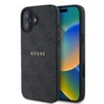 Guess PU 4G Classic Logo MagSafe Black Kryt iPhone 16 Plus