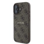 Guess PU 4G Classic Logo MagSafe Brown Kryt iPhone 16 Plus