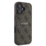 Guess PU 4G Classic Logo MagSafe Brown Kryt iPhone 16 Plus