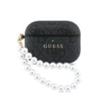 Guess PU 4G Classic Logo Pearl Strap Black Kryt AirPods Pro