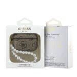 Guess PU 4G Classic Logo Pearl Strap Brown Kryt AirPods Pro