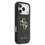 Guess PU 4G Metal Logo Grey Kryt iPhone 17 Pro