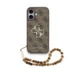 Guess PU 4G Metal Logo Strap Brown Kryt iPhone 17