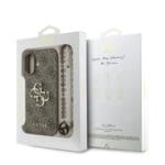 Guess PU 4G Metal Logo Strap Brown Kryt iPhone 17