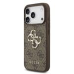 Guess PU 4G Metal Logo Strap Brown Kryt iPhone 17 Pro