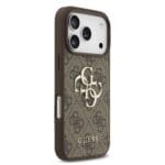 Guess PU 4G Metal Logo Strap Brown Kryt iPhone 17 Pro