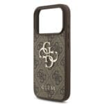 Guess PU 4G Metal Logo Strap Brown Kryt iPhone 17 Pro