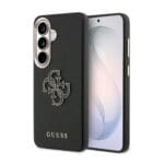 Guess PU 4G Resin Metal Logo Black Kryt Samsung Galaxy S26