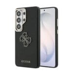 Guess PU 4G Resin Metal Logo Black Kryt Samsung Galaxy S26 Ultra