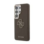 Guess PU 4G Resin Metal Logo Brown Kryt Samsung Galaxy S26 Ultra