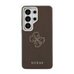 Guess PU 4G Resin Metal Logo Brown Kryt Samsung Galaxy S26 Ultra