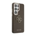 Guess PU 4G Resin Metal Logo Brown Kryt Samsung Galaxy S26 Ultra