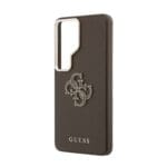 Guess PU 4G Resin Metal Logo Brown Kryt Samsung Galaxy S26 Ultra
