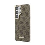 Guess PU 4G Script Metal Logo Magnetic Brown Kryt Samsung Galaxy S26 Ultra