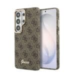 Guess PU 4G Script Metal Logo Magnetic Brown Kryt Samsung Galaxy S26 Ultra