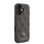 Guess PU 4G Small Metal Logo MagSafe Brown Kryt iPhone 16 Plus