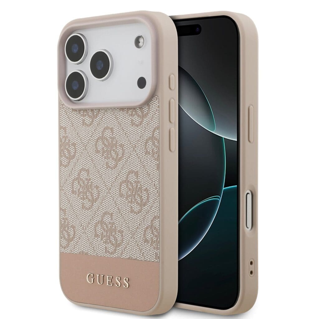 Guess PU 4G Stripe Pink Kryt iPhone 17 Pro