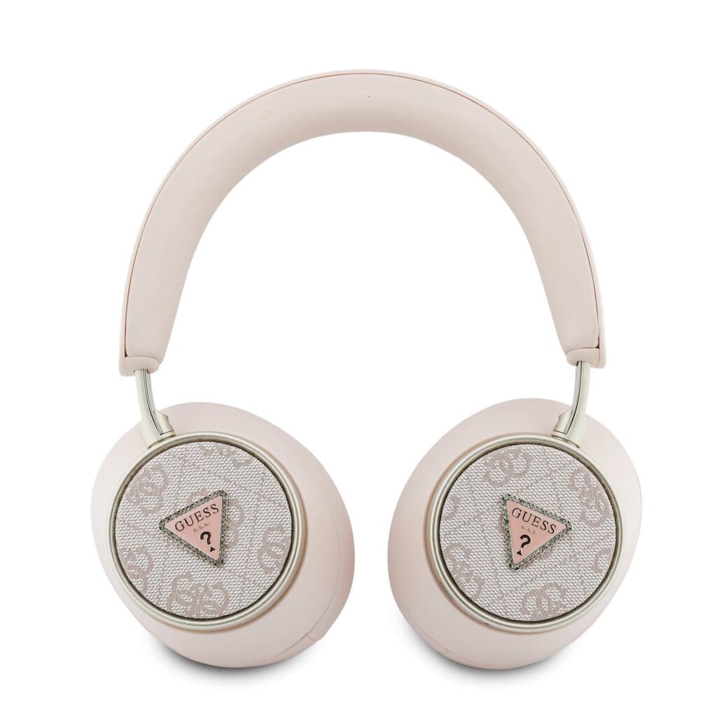 Guess PU 4G Triangle Logo ENC Wireless Headphones Pink