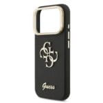 Guess PU Grained 4G Logo Stand Camera Frame Black Kryt iPhone 17 Pro