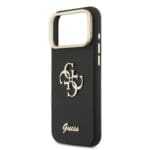 Guess PU Grained 4G Logo Stand Camera Frame Black Kryt iPhone 17 Pro Max