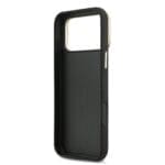 Guess PU Grained 4G Logo Stand Camera Frame Black Kryt iPhone 17 Pro Max