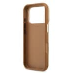 Guess PU Grained 4G Logo Stand Camera Frame Brown Kryt iPhone 17 Pro
