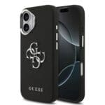 Guess PU Grained 4G Metal Logo Black Kryt iPhone 17