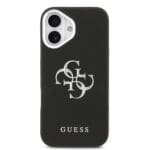 Guess PU Grained 4G Metal Logo Black Kryt iPhone 17