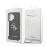Guess PU Grained 4G Metal Logo Black Kryt iPhone 17