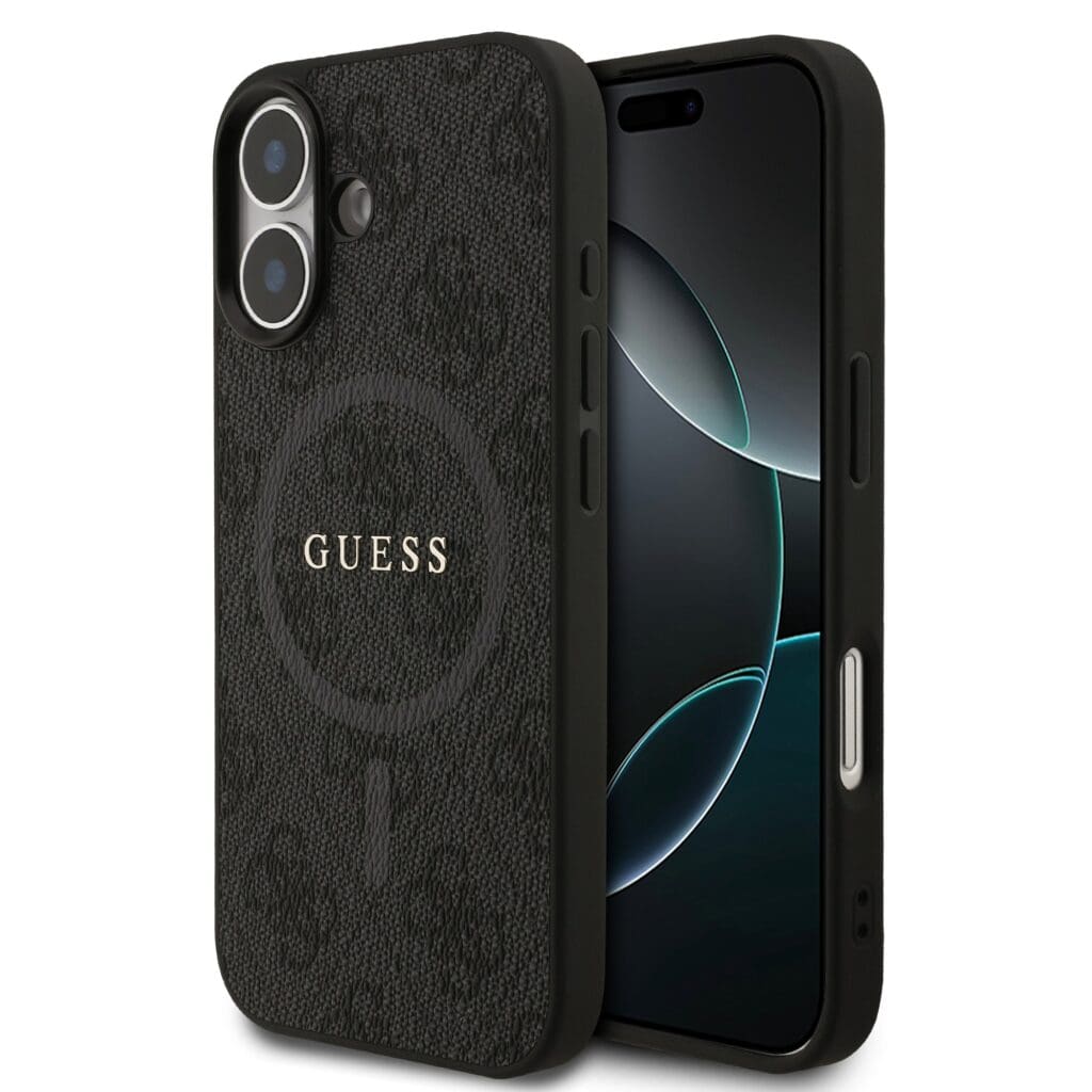 Guess PU Leather 4G Colored Ring MagSafe Black Kryt iPhone 17