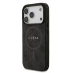 Guess PU Leather 4G Colored Ring MagSafe Black Kryt iPhone 17 Pro